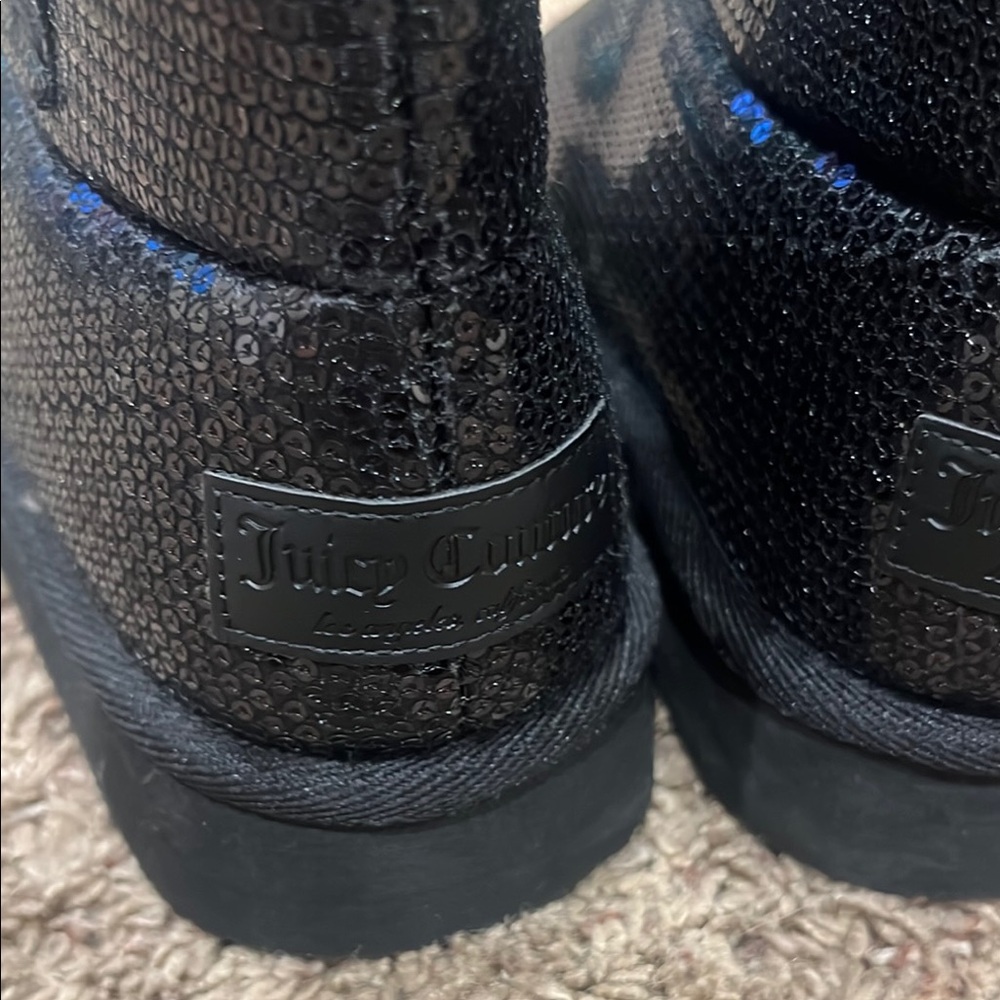 Juicy Couture Black Sequin Boots - Picture 5 of 6